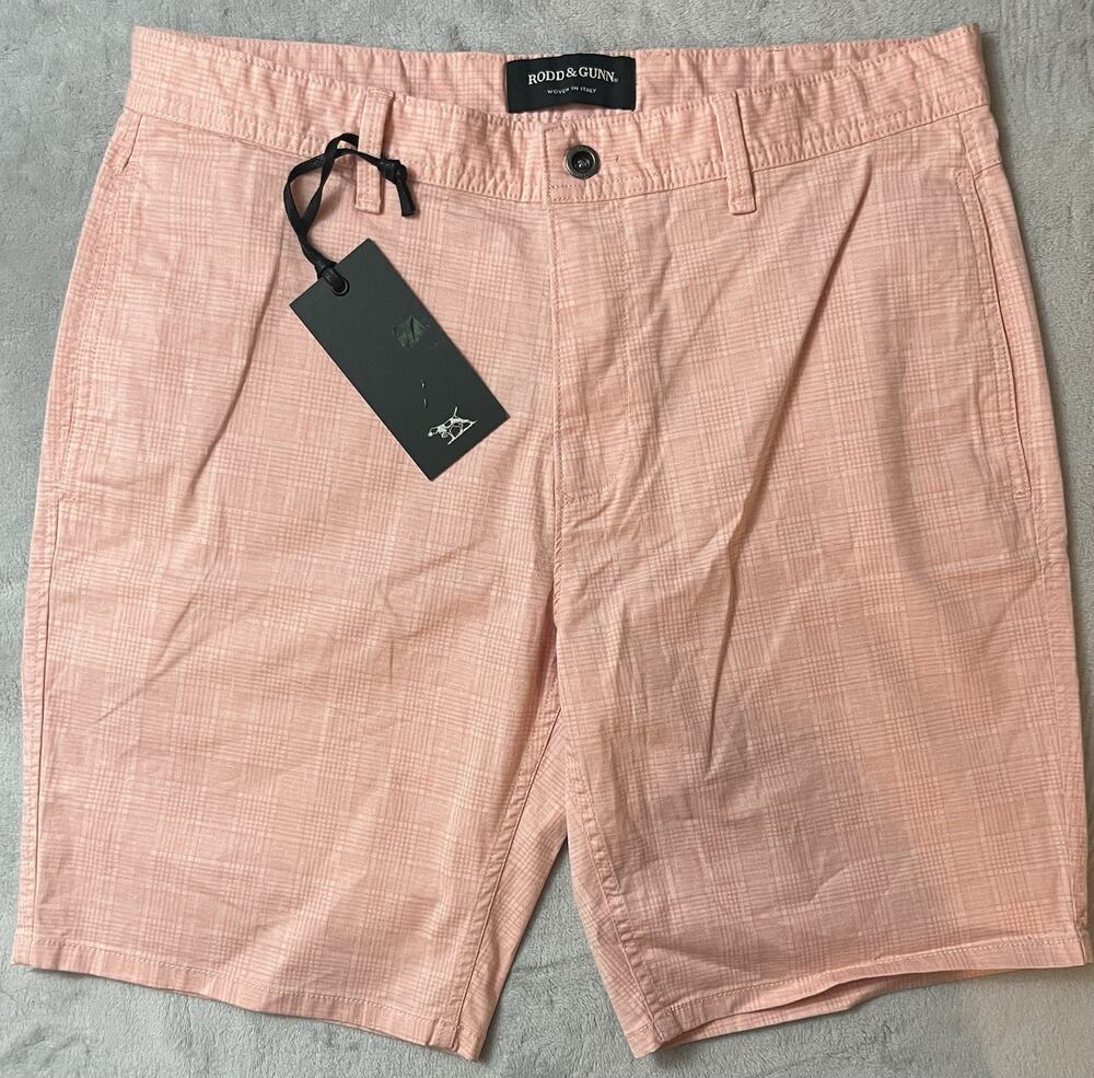 New Rodd & Gunn Mens 32 Shorts Quartz Plaid Quiet Luxury Old Money MSRP $128